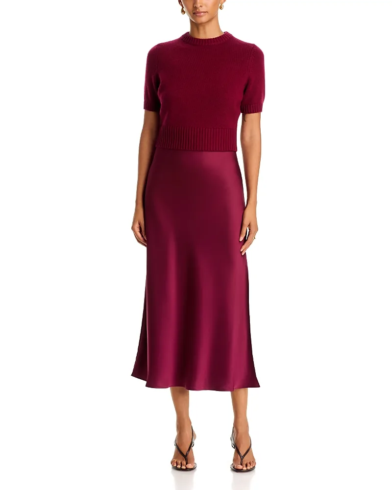 Fleur Wool & Cashmere Sweater & Satin Slip Dress by Toccin