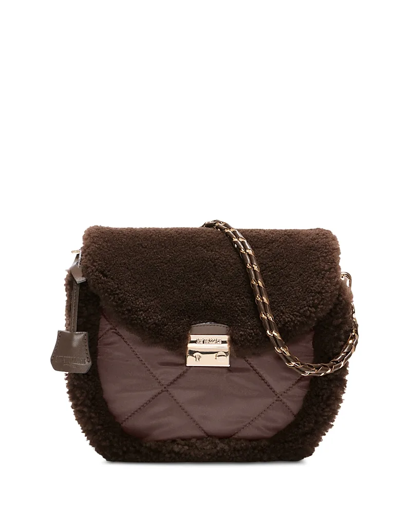 Crosby Lock Saddle Shearling & Leather Crossbody by MZ Wallace