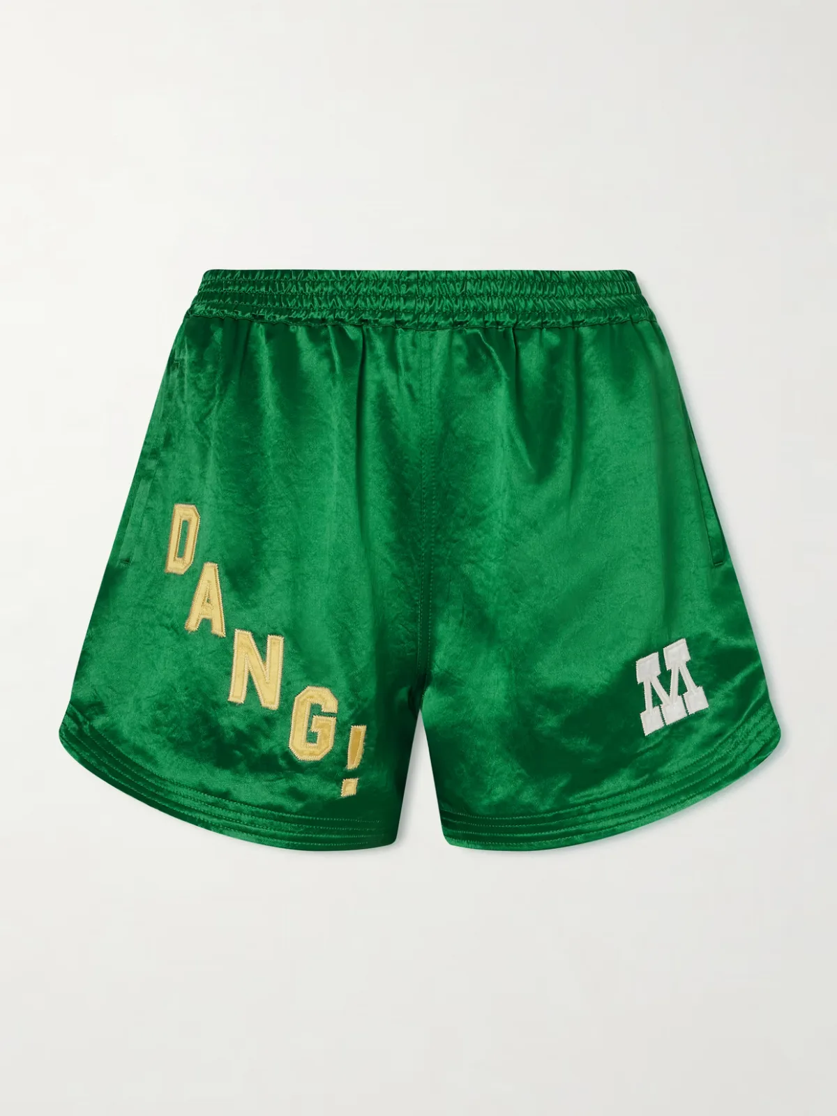 - The Star Player Embroidered Satin Shorts -