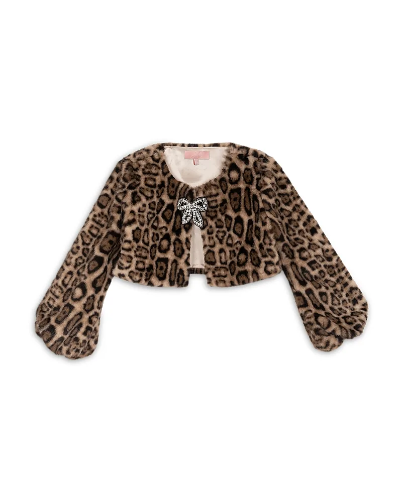 Faux Fur Cheetah Print Shrug Jacket by Juliette