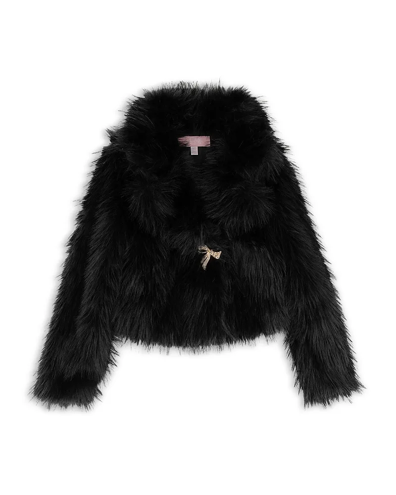 Faux Fur Jacket with Brooch by Juliette