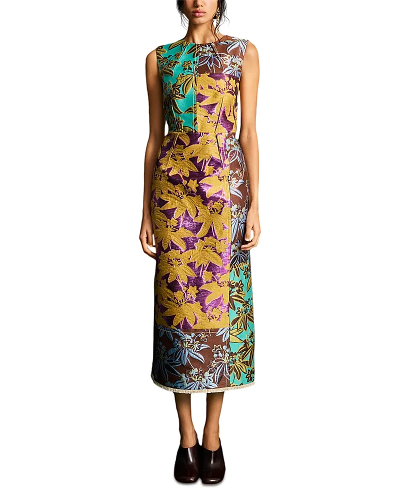 Bodie Patchwork Jacquard Dress by Alemais