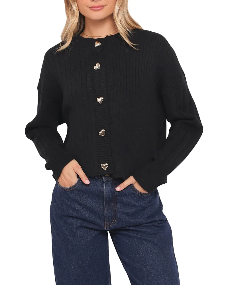 Loulani Heart Button Cardigan by Petal And Pup