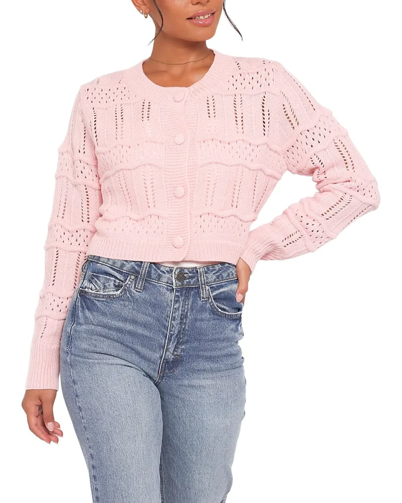 Aidy Crop Button Front Cardigan by Petal And Pup