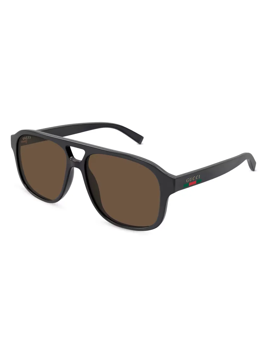 Gucci Lines 57MM Pilot Sunglasses