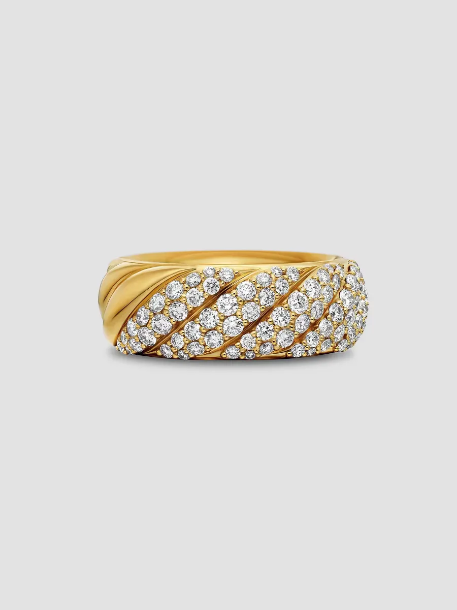 Sculpted Cable Band Ring in 18K Yellow Gold