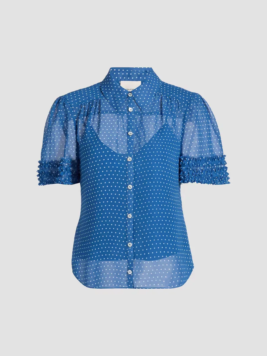 Galea Polka Dot Ruffled Blouse by Cinq  Sept