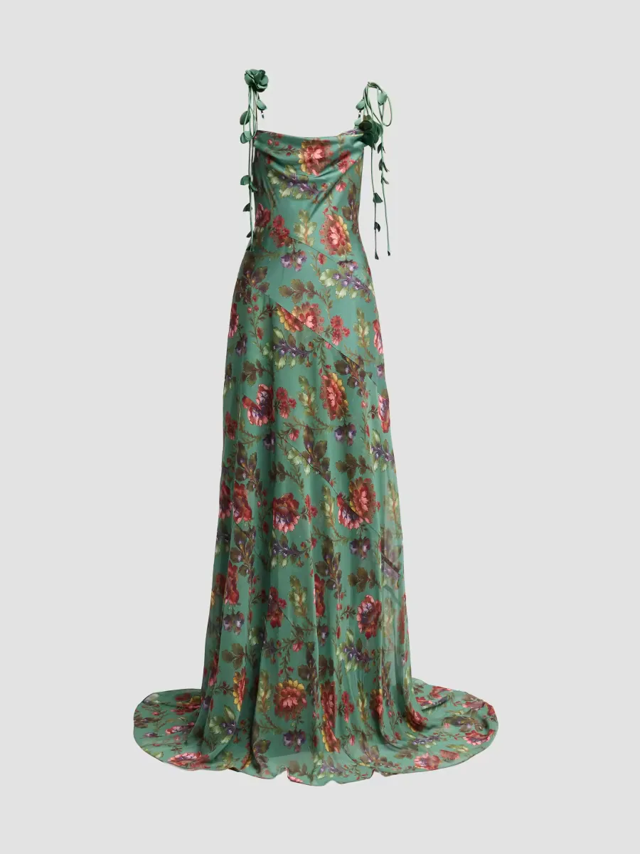 Fresco Floral Vionette Gown by Cinq  Sept