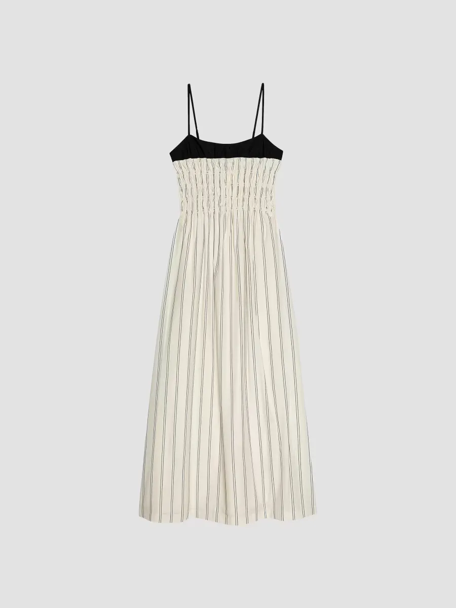 Primrose Striped Cotton Smocked Midi-Dress by Rails