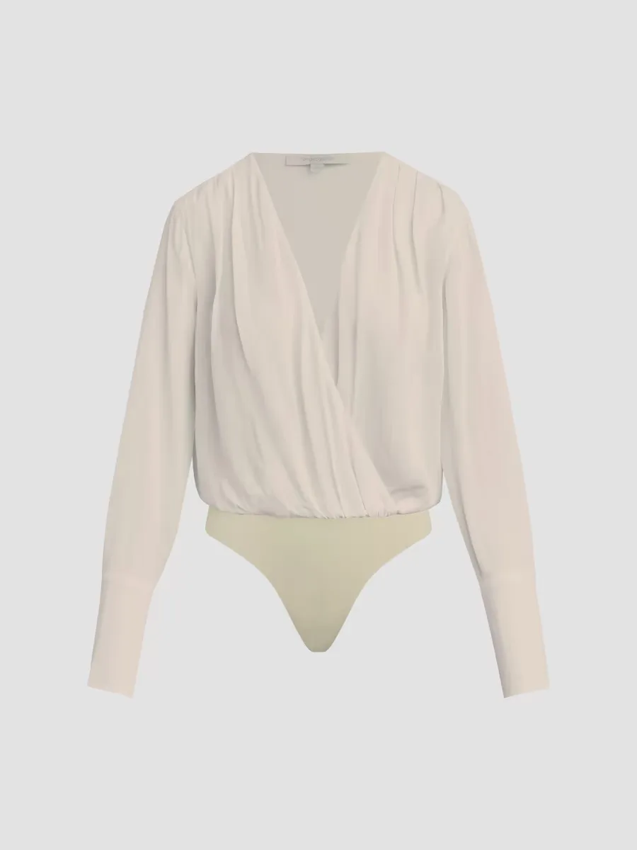 The Stripe Jacquard Date Blouse Bodysuit by Favorite Daughter