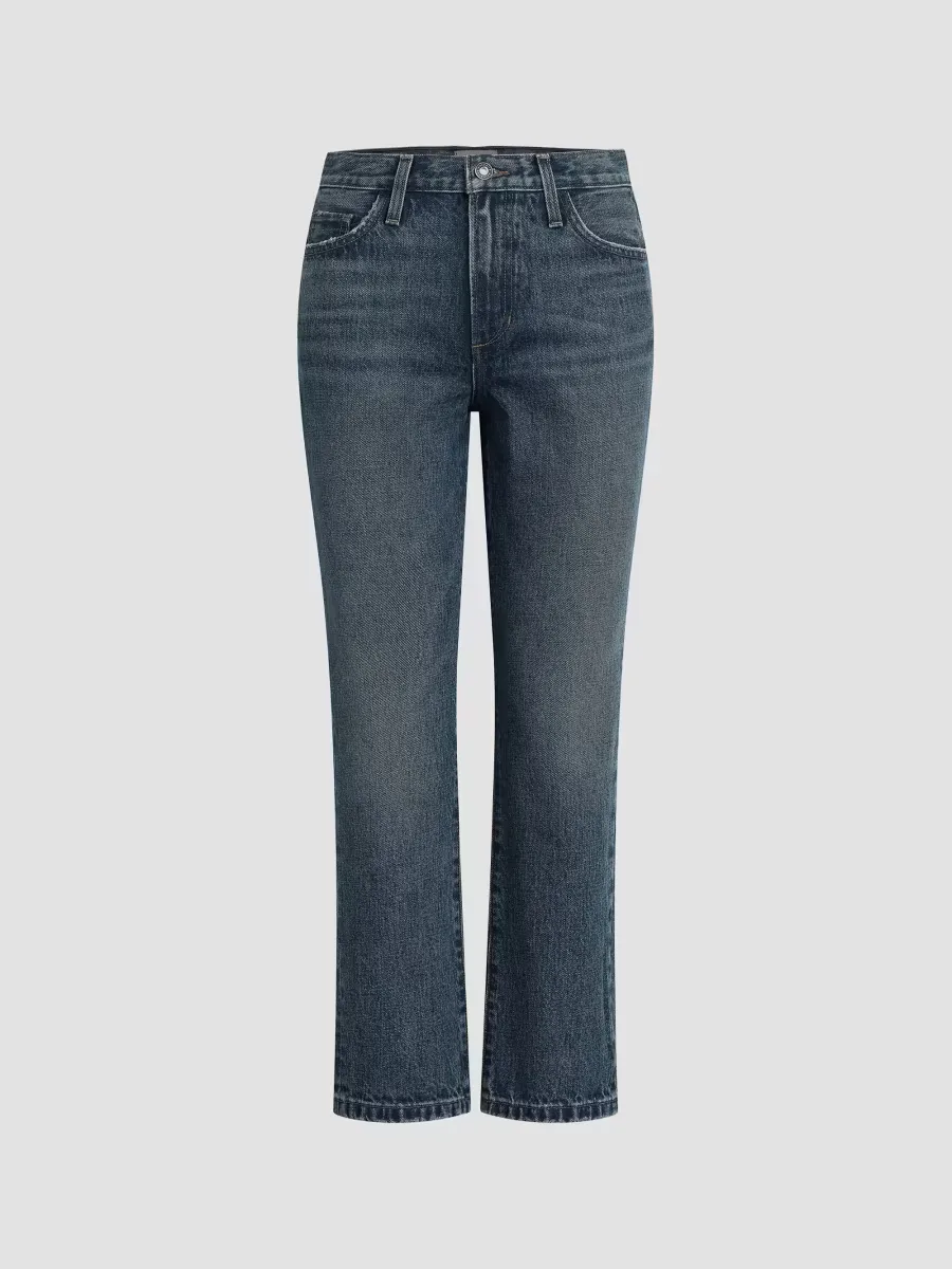 The Dot Mid-Rise Straight Ankle Jeans by Favorite Daughter