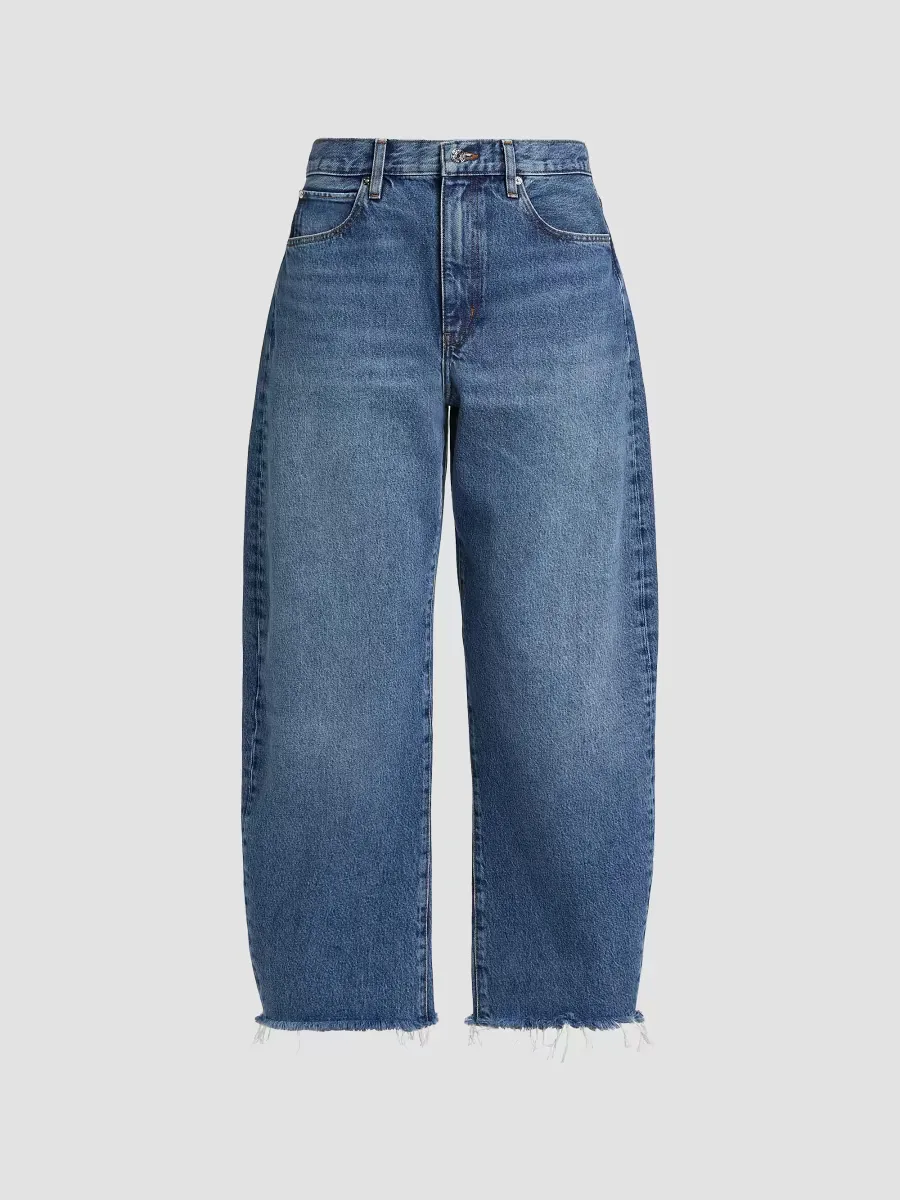 The Bubble High-Rise Barrel Crop Jeans by FRAME