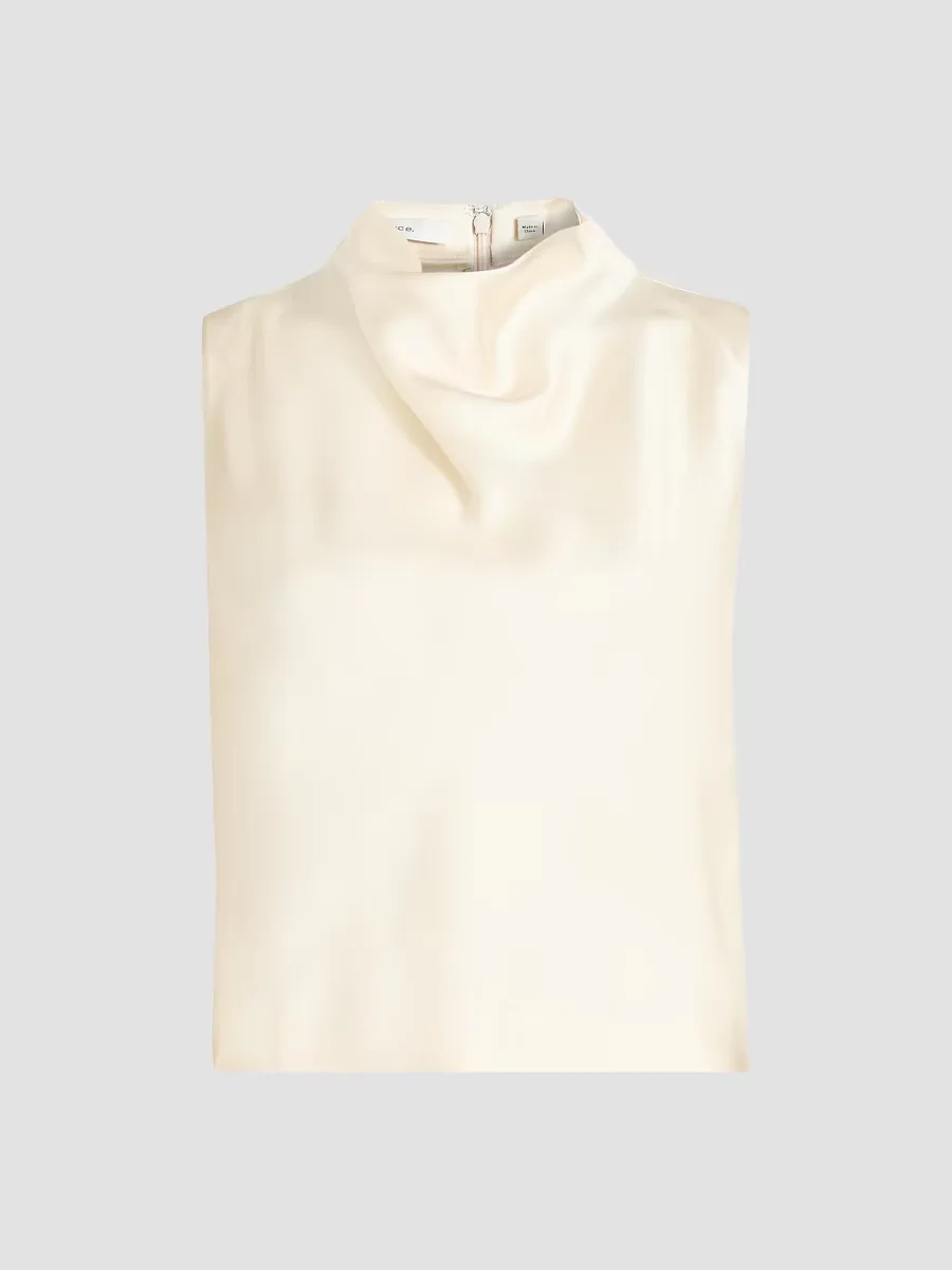 Satin Cowlneck Crop Top
