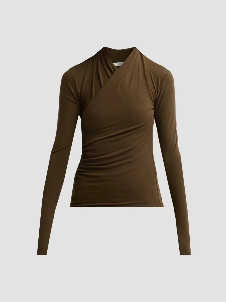 Ruched Long-Sleeve Top by Vince