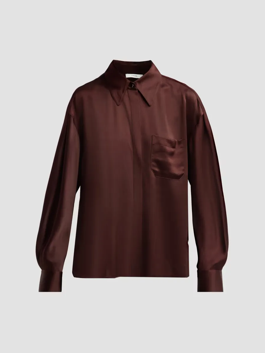 Silk Dolman-Sleeve Shirt