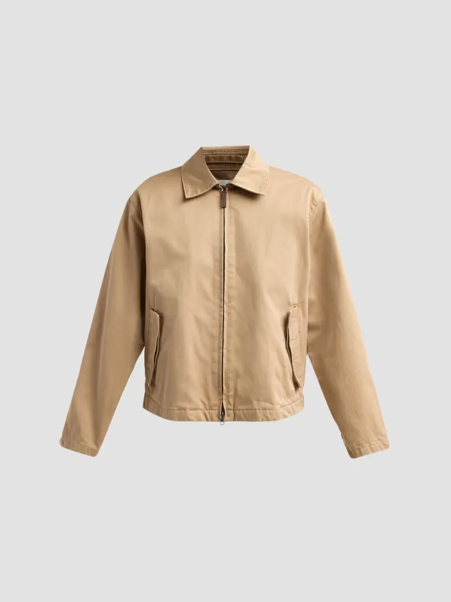 Washed Cotton Twill Zip-Front Jacket by Vince