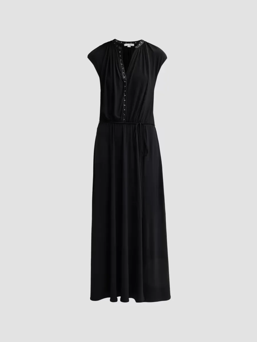 Tie-Waist Studded Midi Dress by Vince