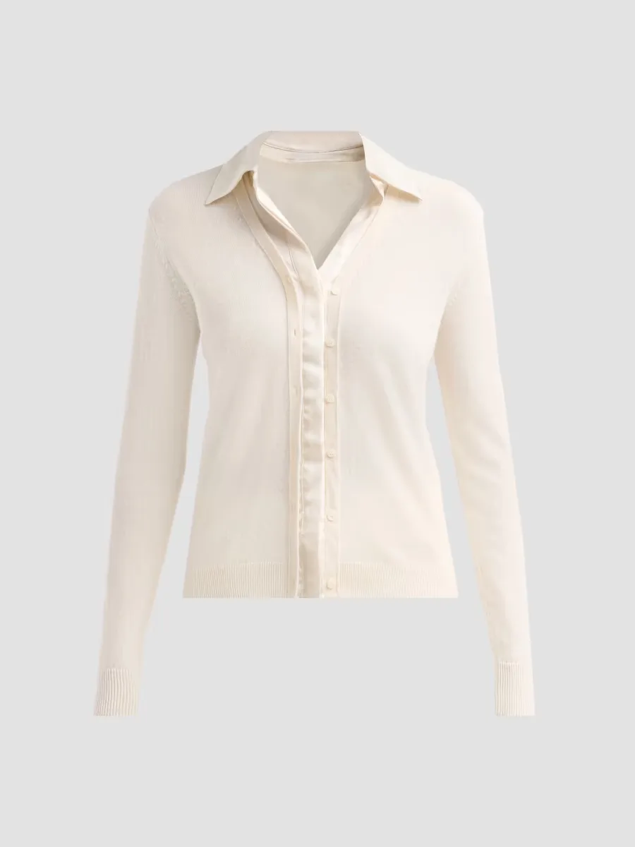Mixed-Media Cashmere Cardigan by Vince