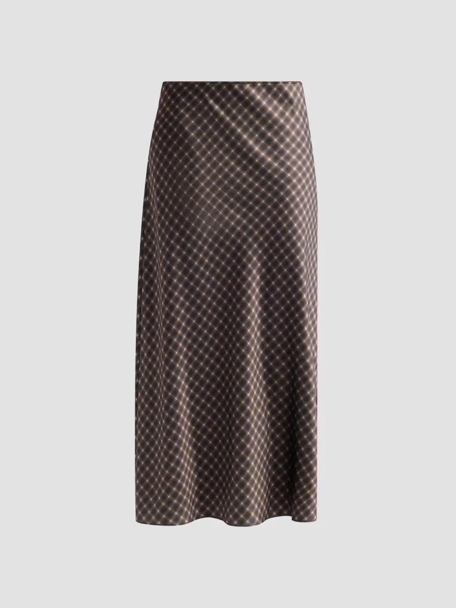 Ombré Plaid Slip Skirt by Vince