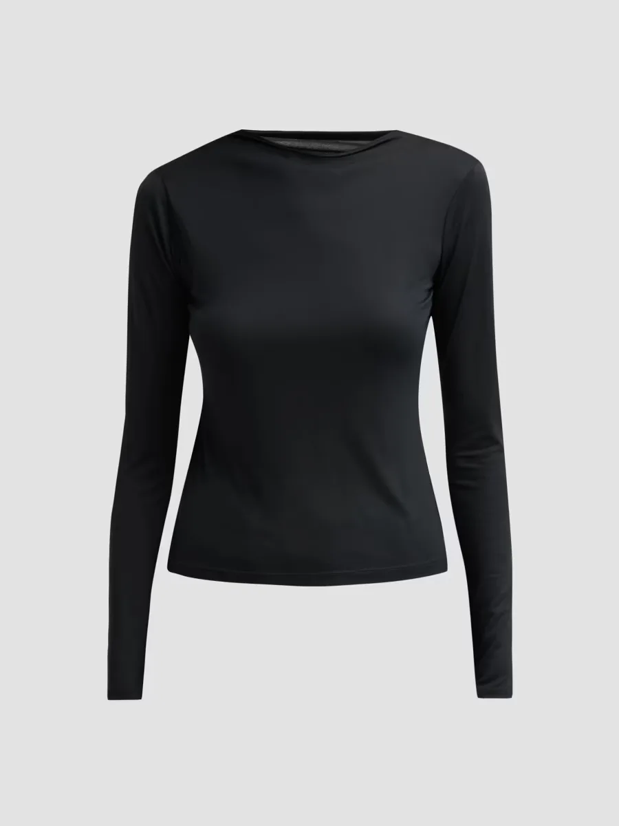Tie-Detail Fitted Jersey Top by Vince