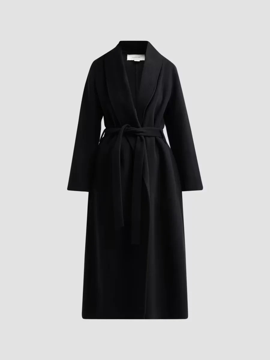 Wool-Cashmere Tie-Waist Longline Coat by Vince