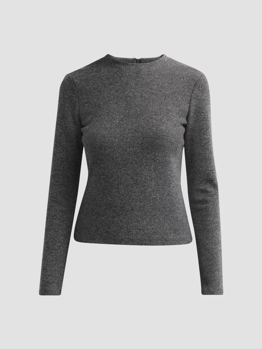 Micro-Houndstooth Cotton-Blend Top by Vince