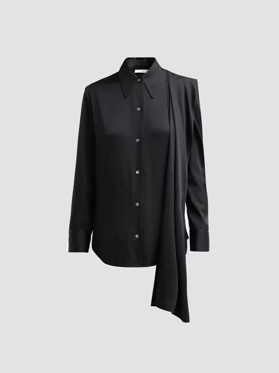 Draped Scarf Tie Shirt by Vince