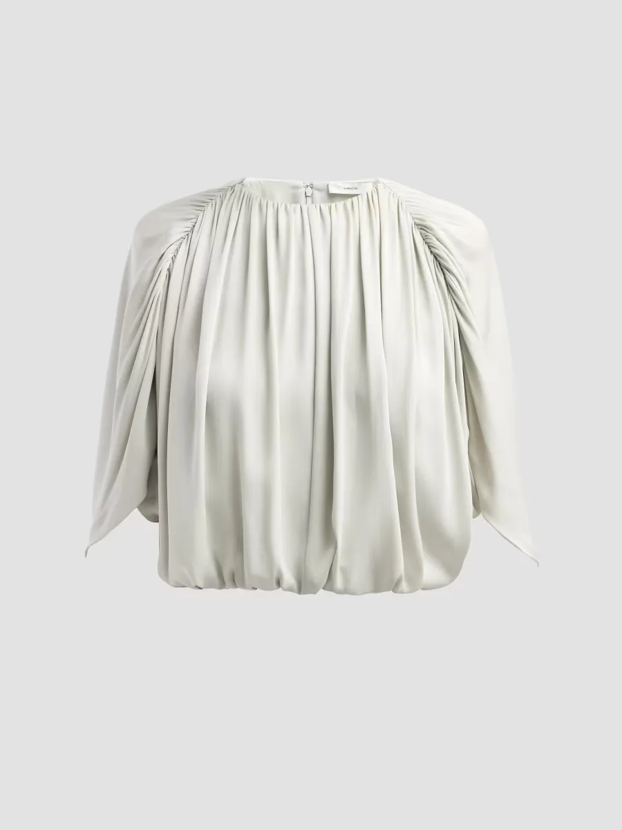 Gathered Cape Bubble Blouse by Vince