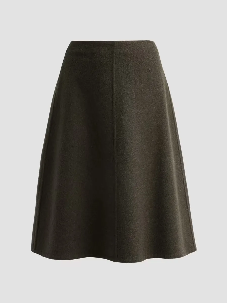 Wool Splittable A-Line Midi Skirt by Vince