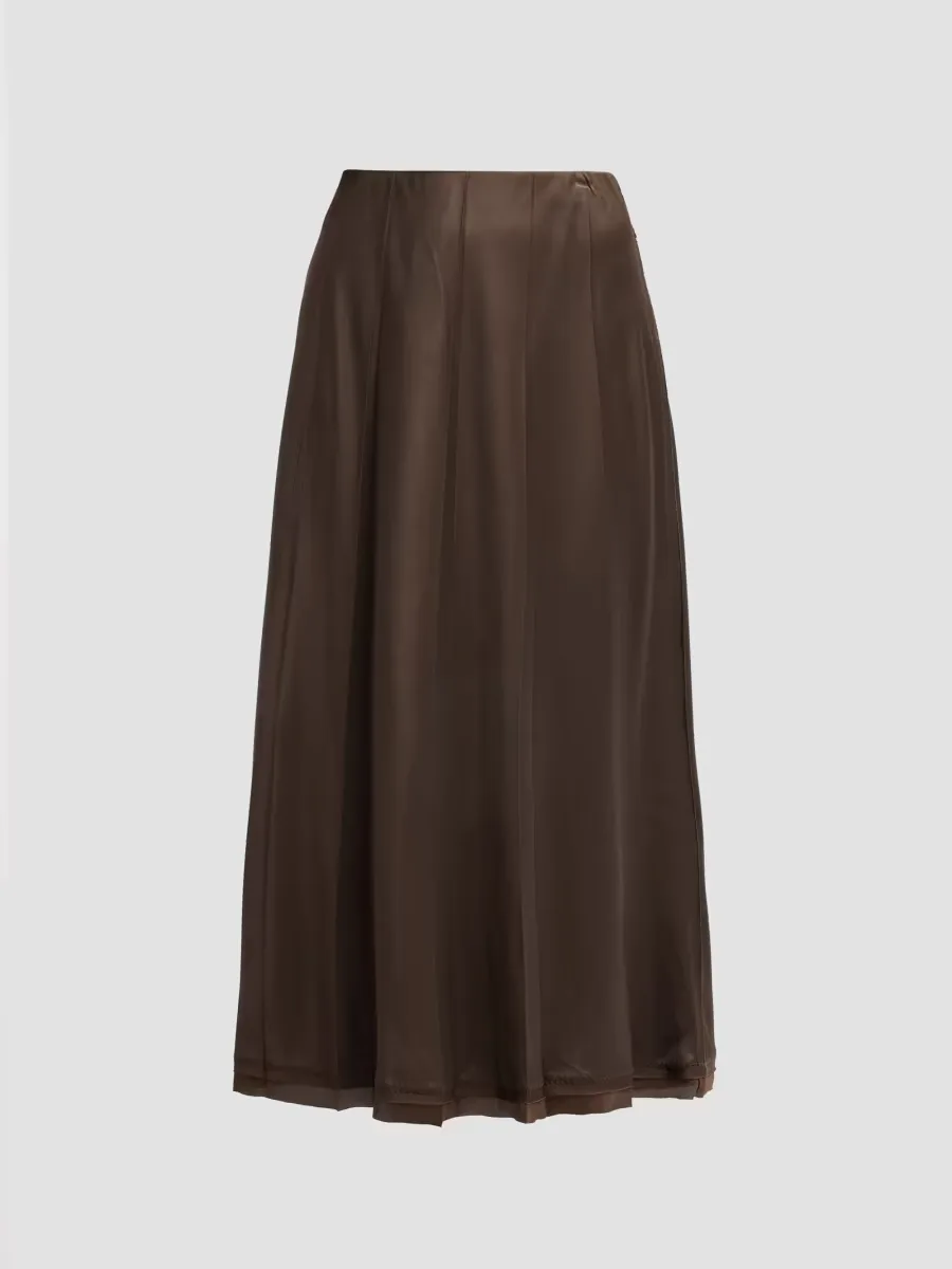 Creased Pleated Midi Skirt by Vince
