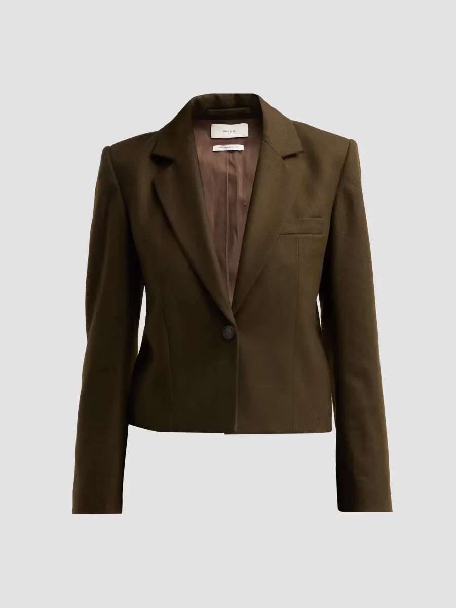 Wool-Blend Short Blazer