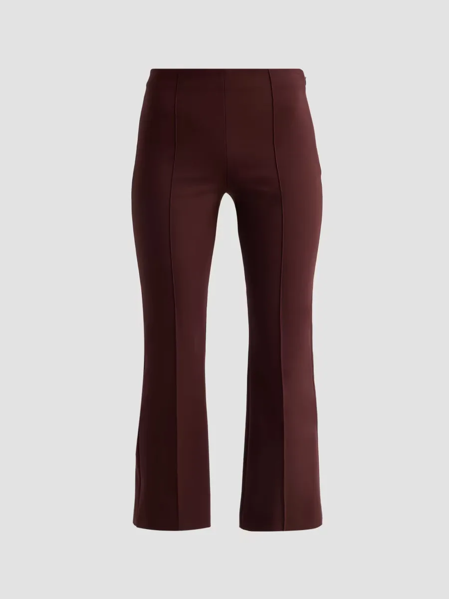 Mid-Rise Pintuck Crop Flare Pants