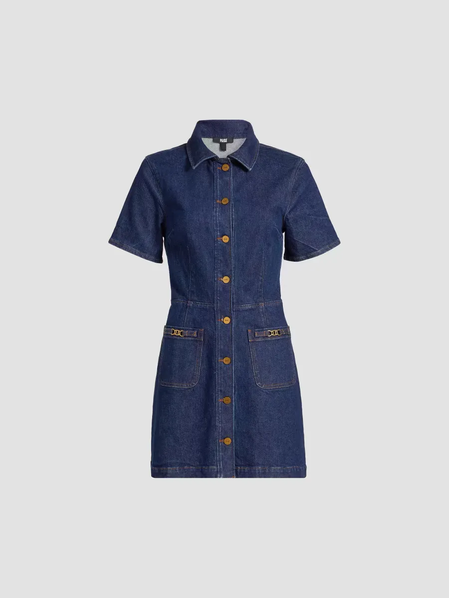 Clementine Denim Mini-Shirtdress