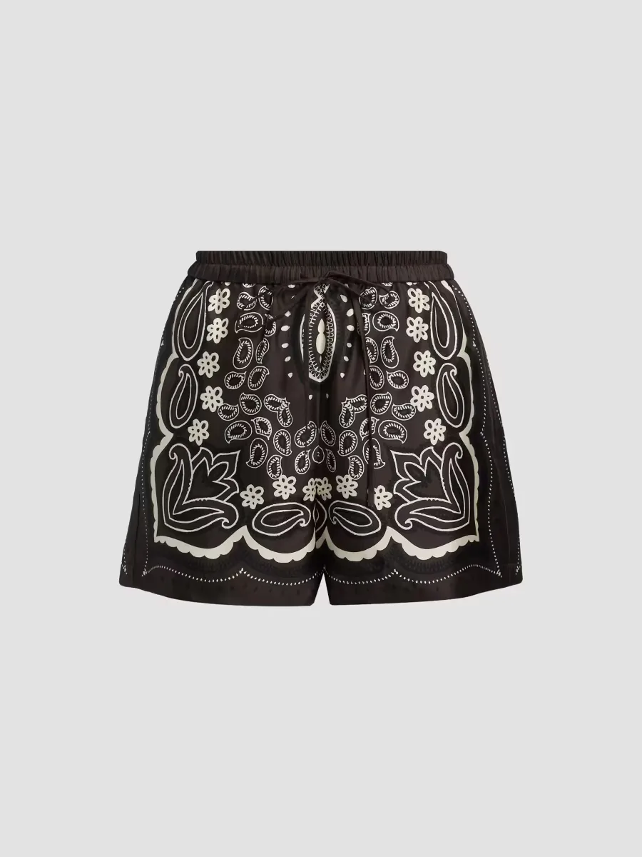 Frances Silk Bandana Shorts