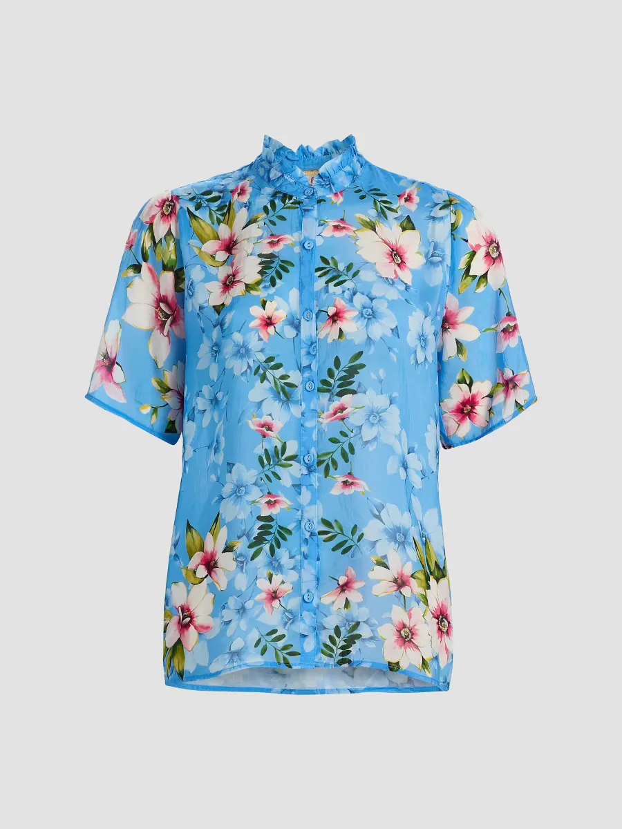 Geneva Floral Button-Front Blouse by Johnny Was