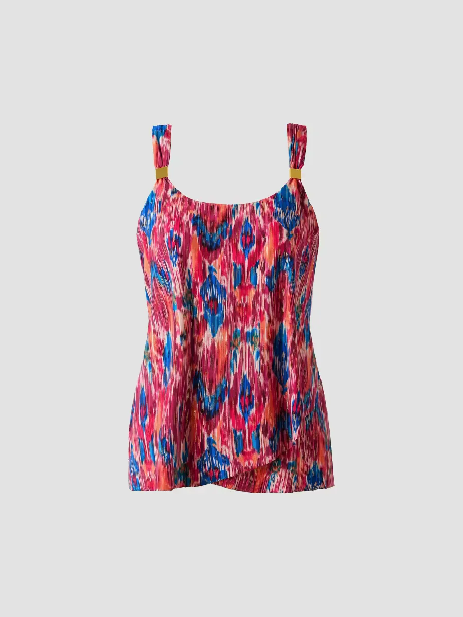 Ikat Dorado Dazzle Printed Tankini Top by Miraclesuit