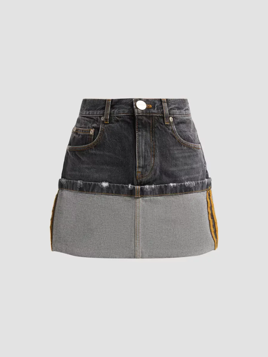 Cuffed Denim Mini Skirt by Marc Jacobs