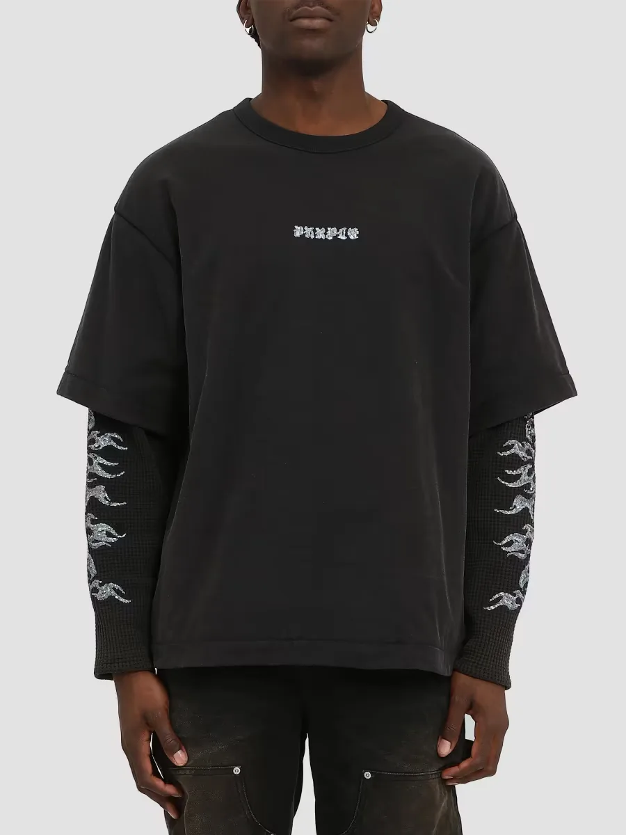 Sequined Jersey Layered T-Shirt by Purple Brand