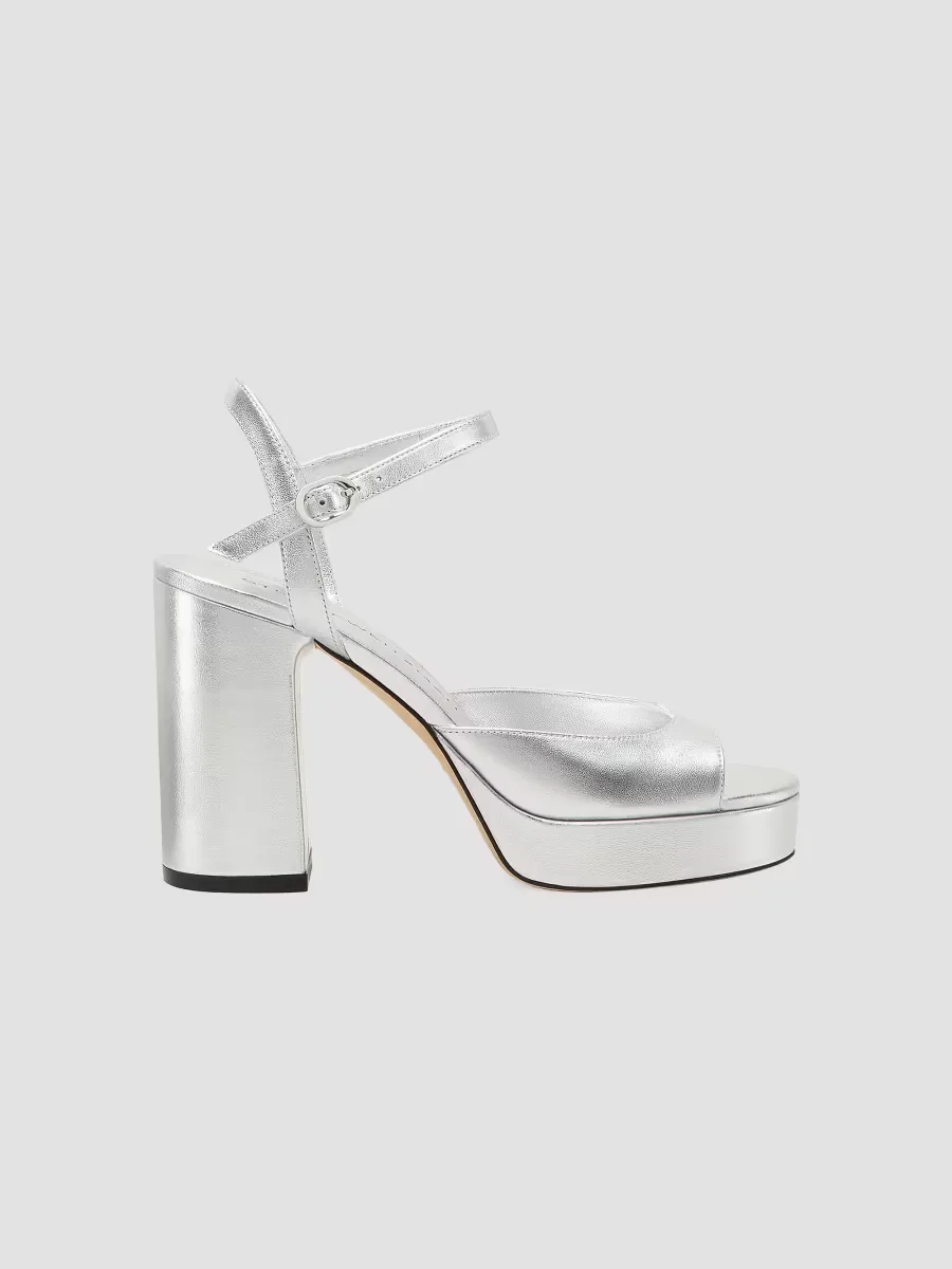 Dayna II 100MM Metallic Leather Platform Sandals