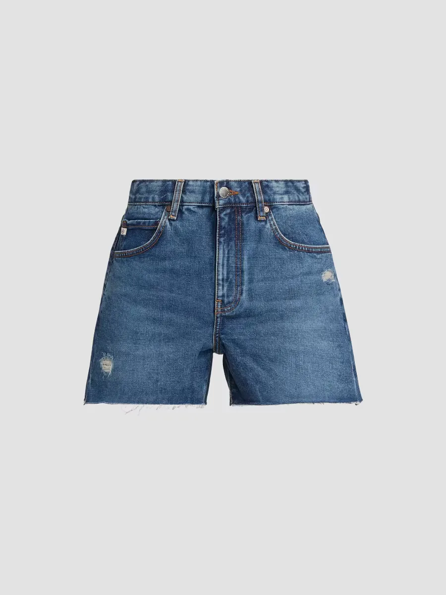 Halle High-Rise Denim Shorts by AG
