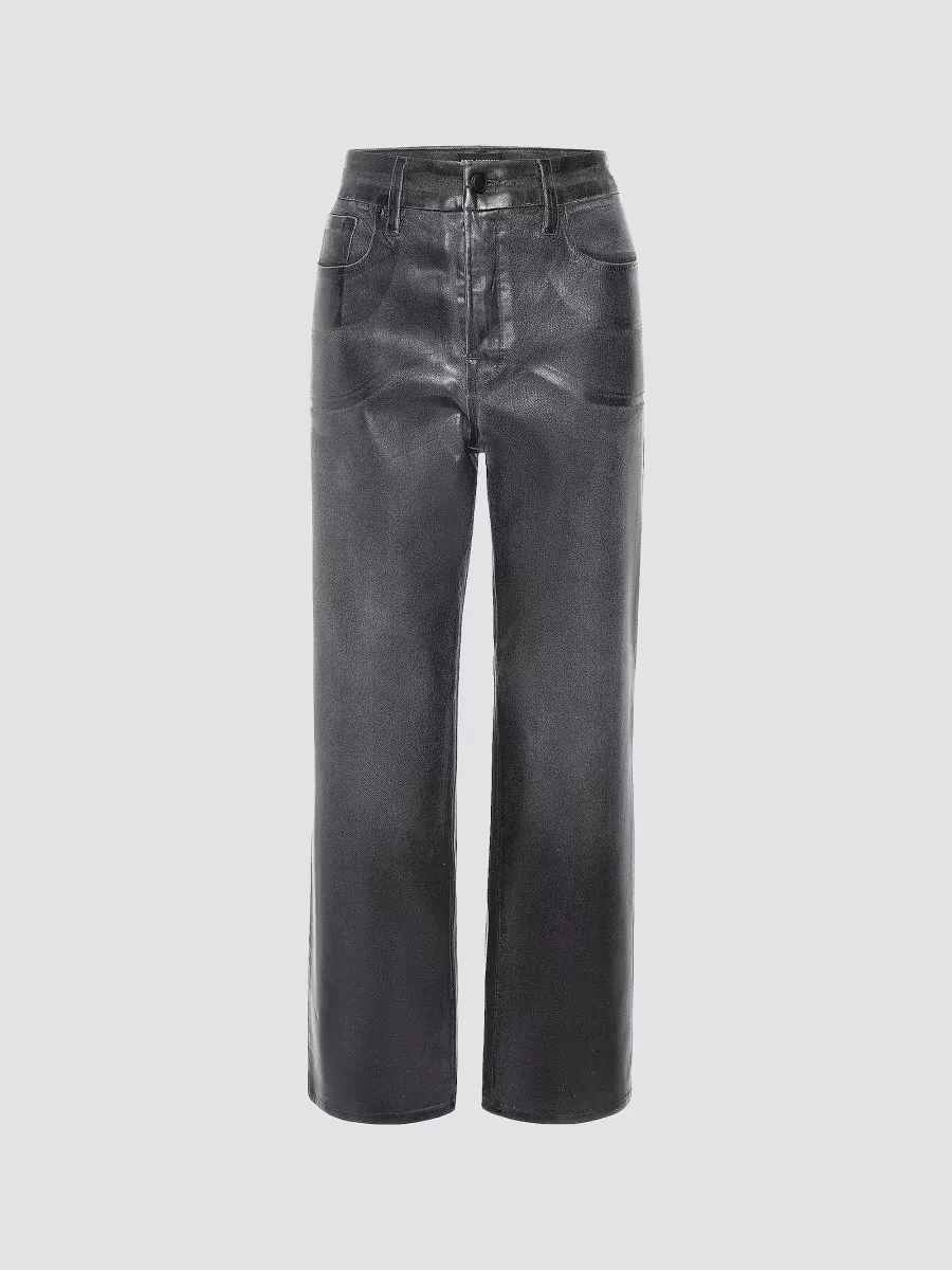 Good Legs Soft Tech Straight-Leg Coated Jeans by GOOD AMERICAN