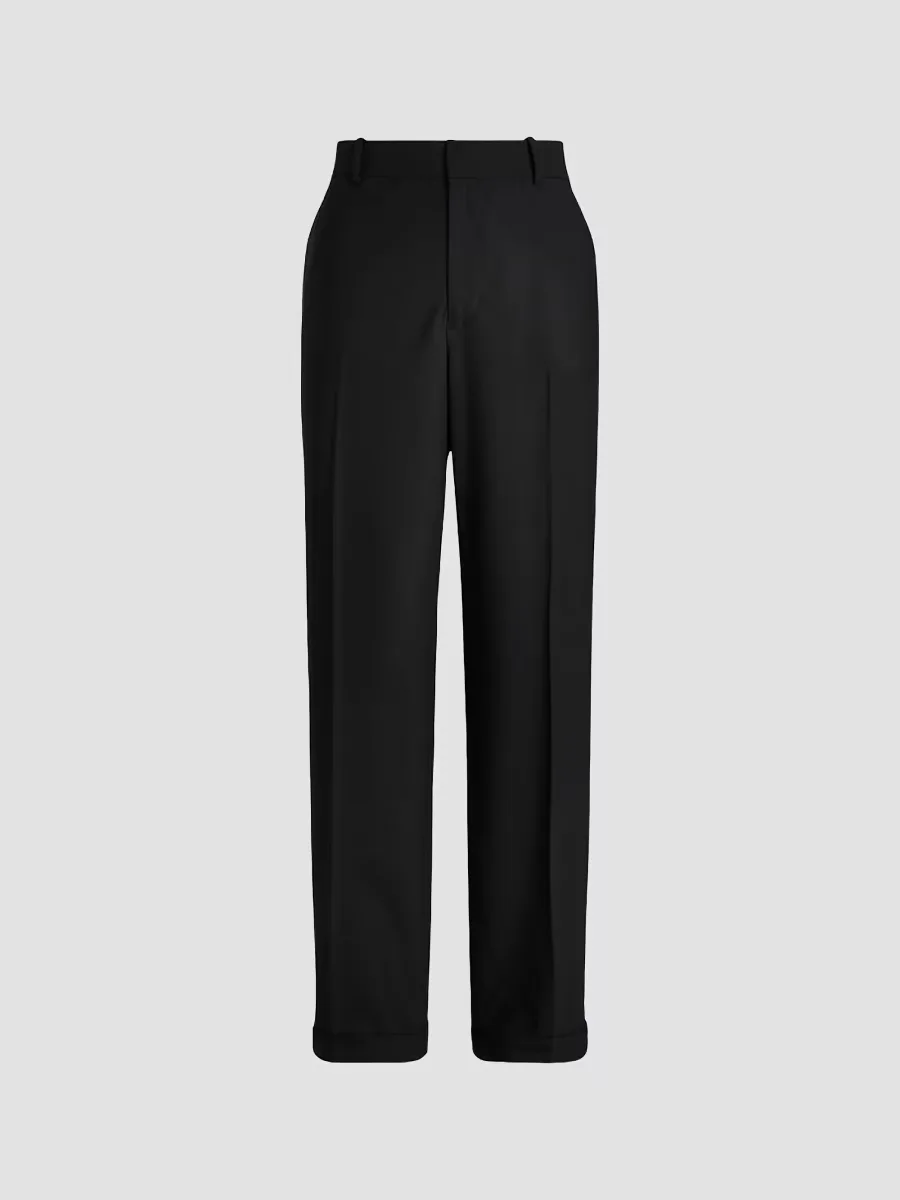Wool Faille Straight-Leg Trousers by Polo Ralph Lauren