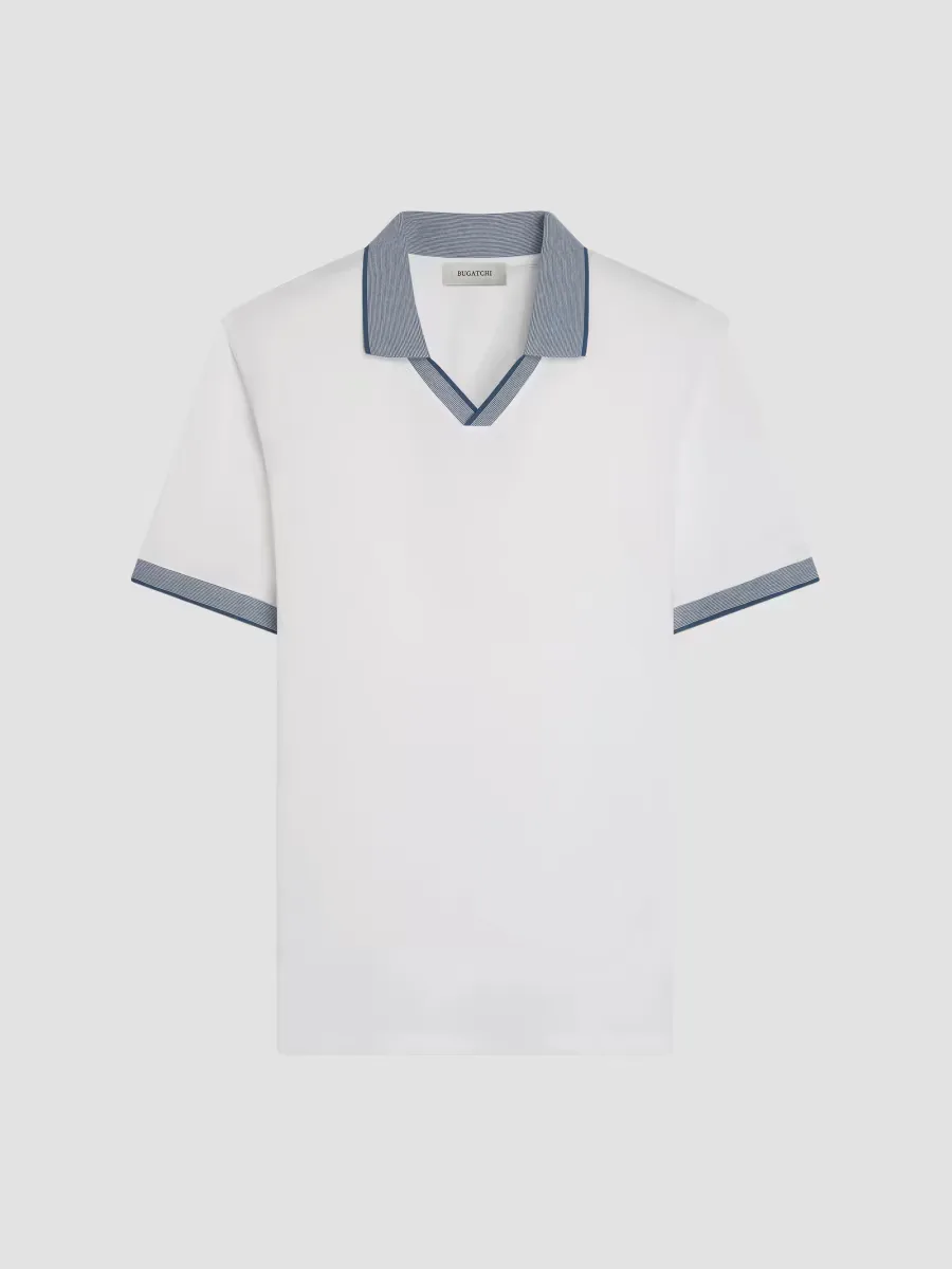 Contrast-Trim Pima Cotton Polo Shirt by BUGATCHI