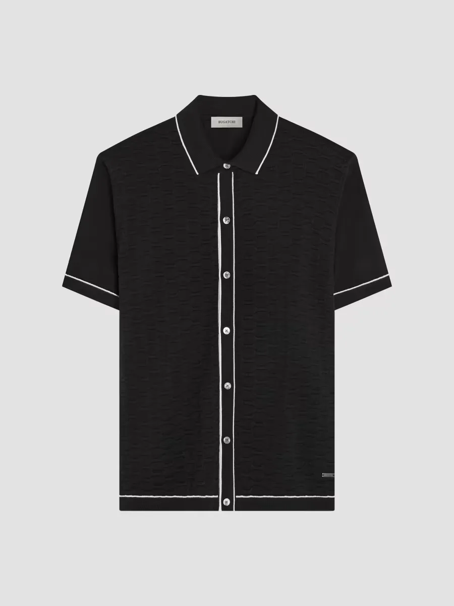 Cotton-Blend Short-Sleeve Button-Down Shirt by BUGATCHI