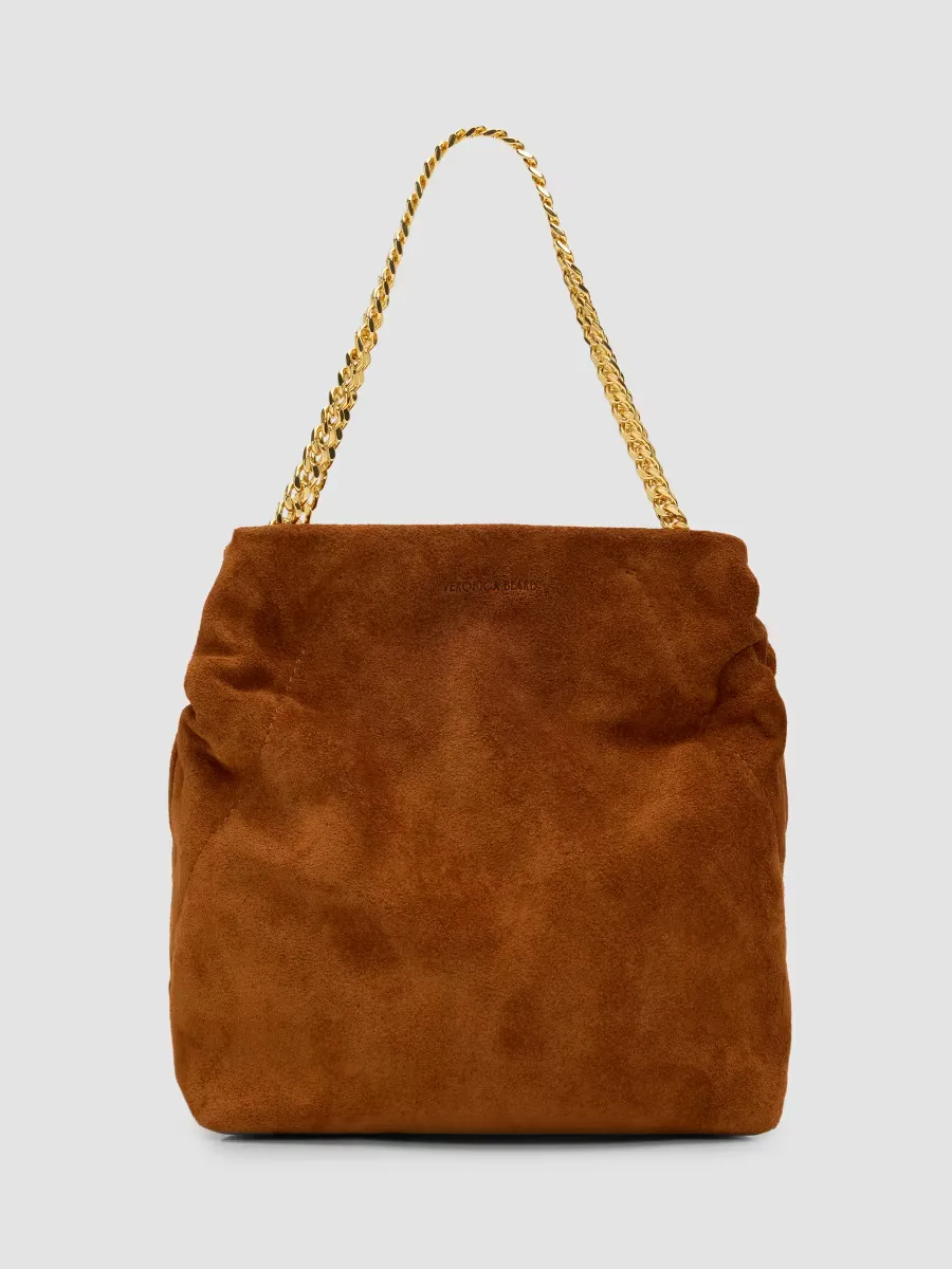 Small Suede Slouch Shoulder Bag by Veronica Beard