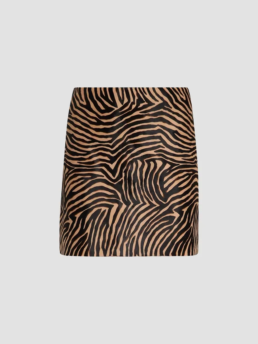 Ohemia Calf Hair Mini Skirt by Veronica Beard