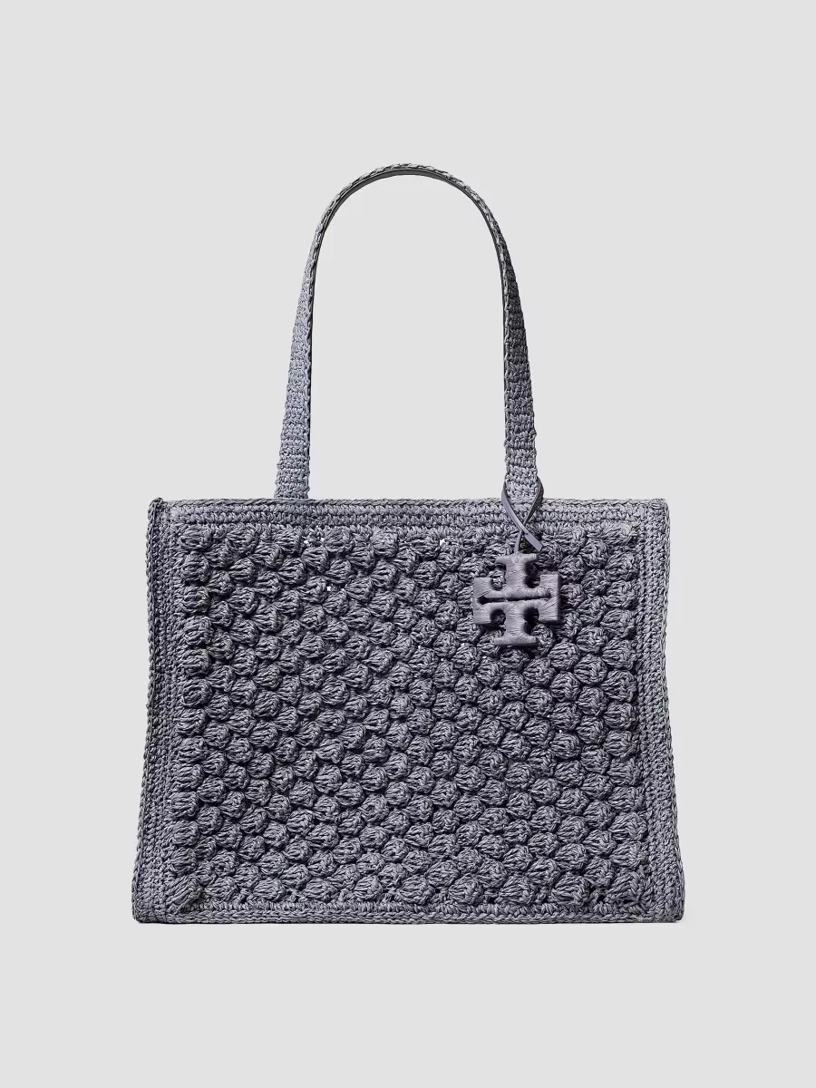Ella Hand-Crocheted Popcorn-Stitch Raffia Tote Bag by Tory Burch