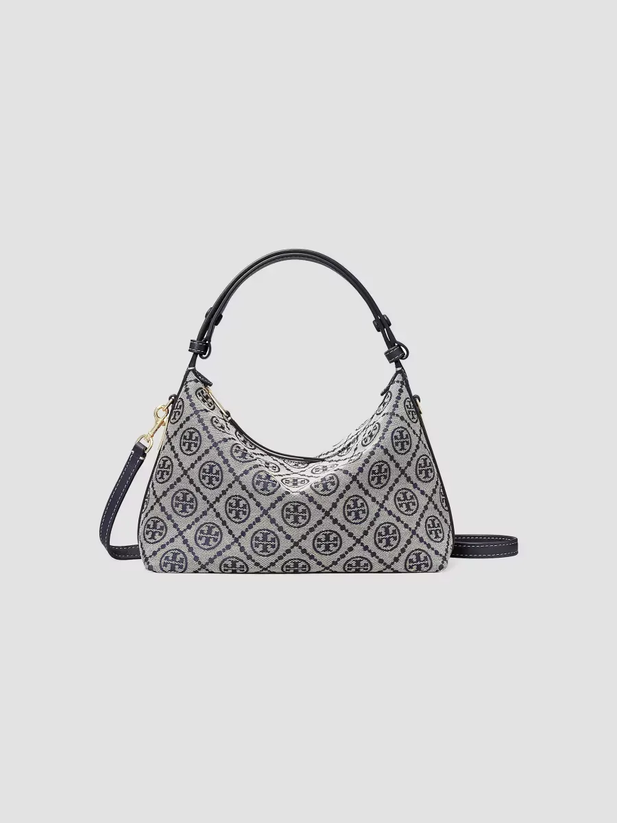 Mellow T Monogram Cotton-Blend Shoulder Bag by Tory Burch