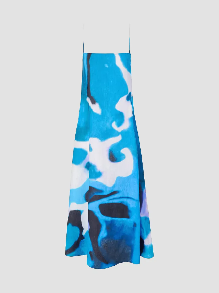Laura Printed Linen Maxi Dress by STAUD