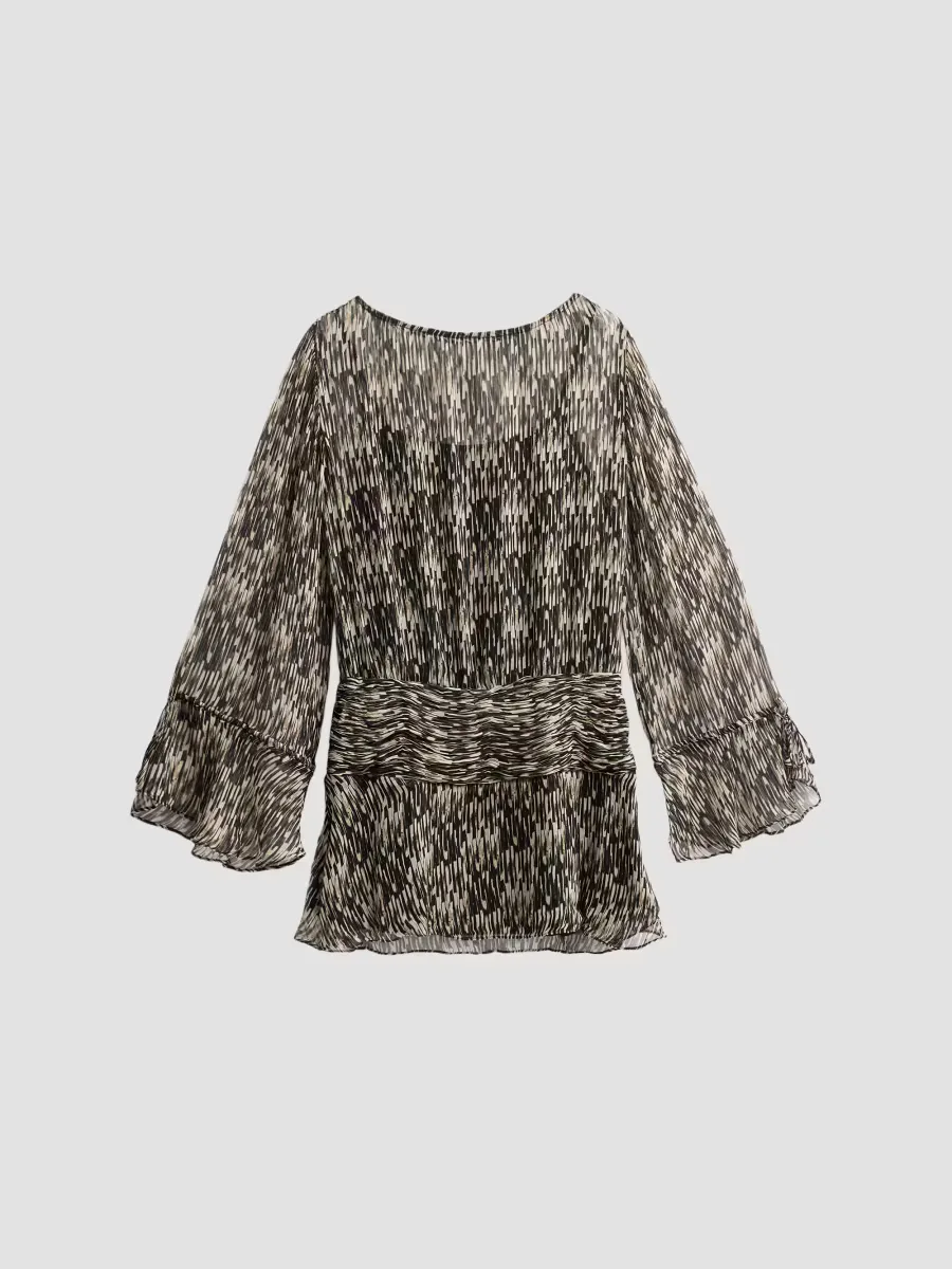 Beatrix Printed Blouson Mini Dress by STAUD